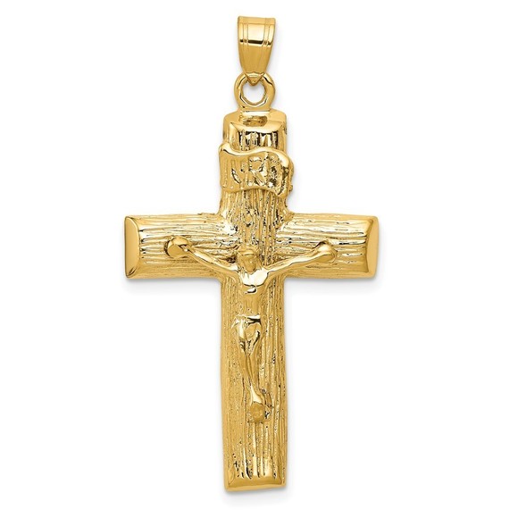 Million Charms 10k Yellow Gold Religious Crucifix Necklace Charm Pendant